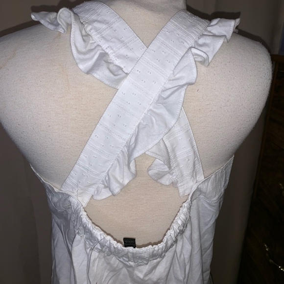 J.Crew White Tank with Knot and ruffle straps - Picture 4 of 7